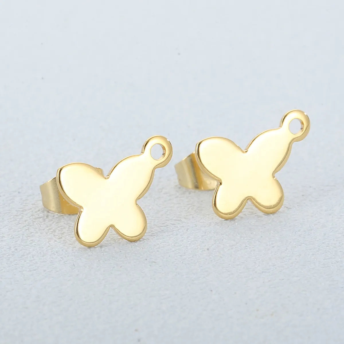 1 Pair Simple Style Butterfly Plating Stainless Steel Ear Studs