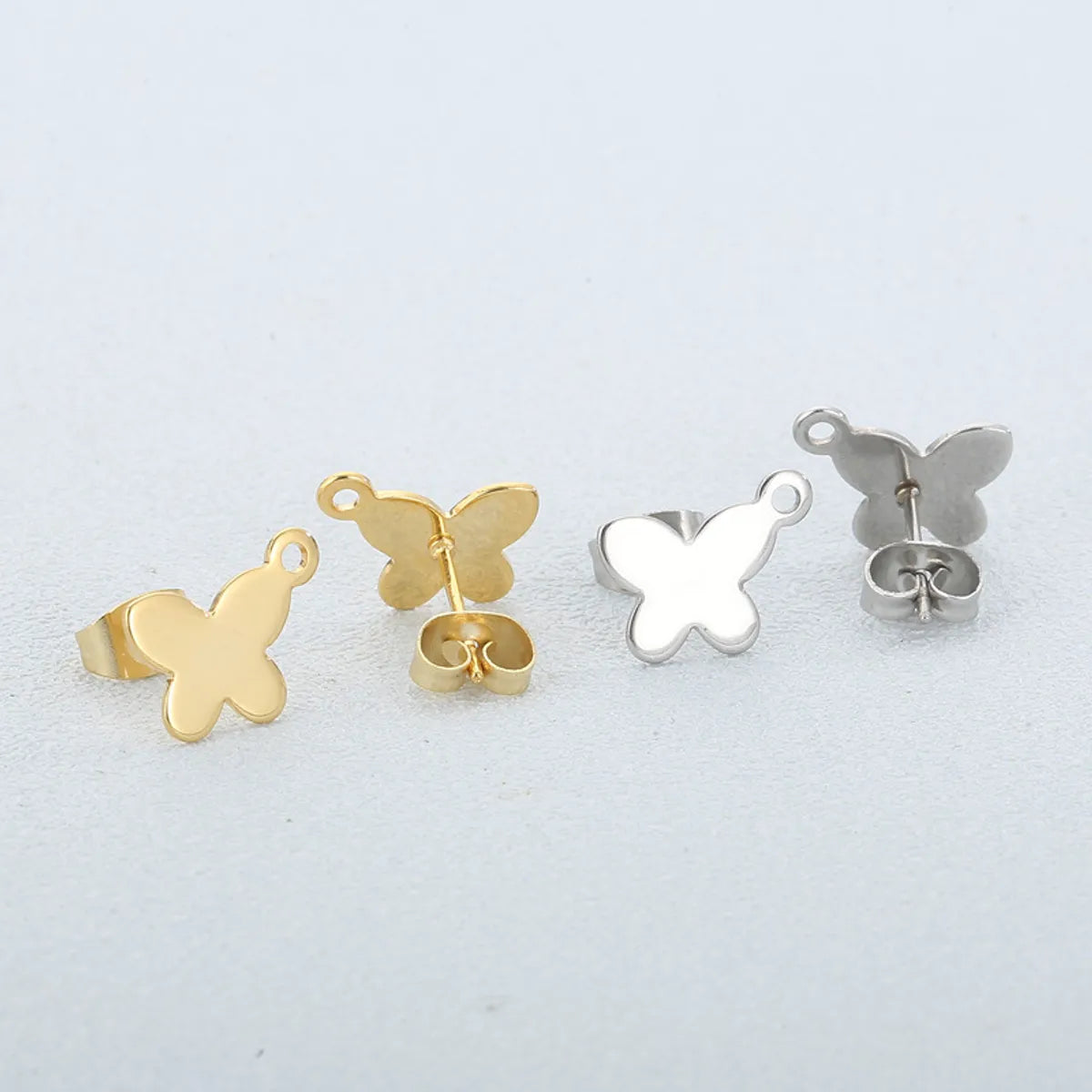 1 Pair Simple Style Butterfly Plating Stainless Steel Ear Studs