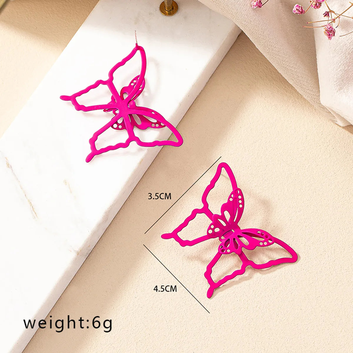 1 Pair Simple Style Butterfly Stoving Varnish Iron Ear Studs