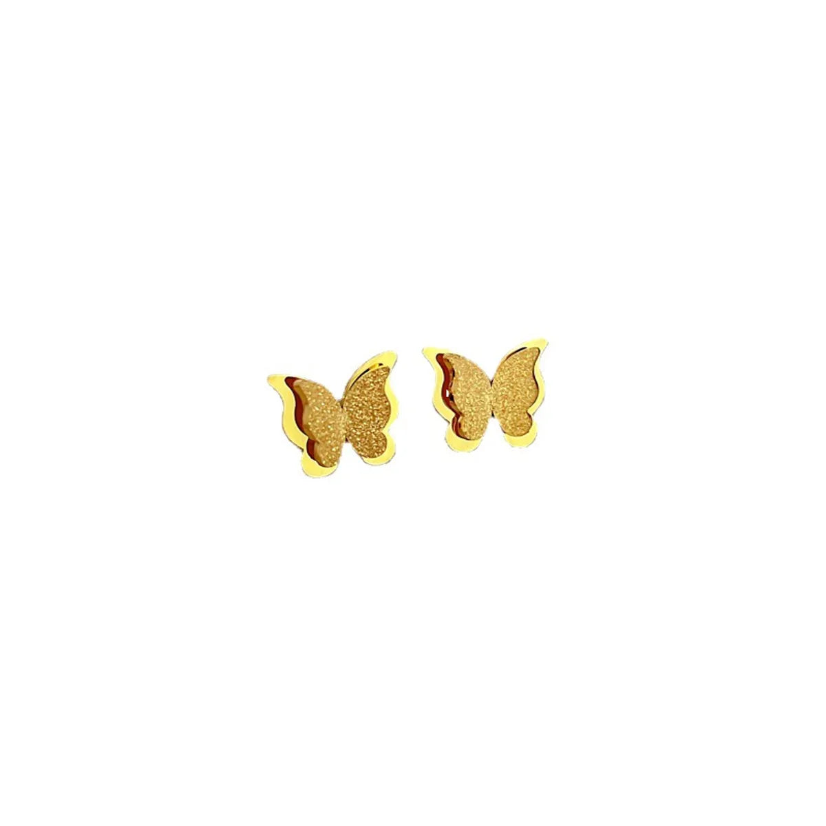 1 Pair Simple Style Butterfly Plating Titanium Steel Ear Studs