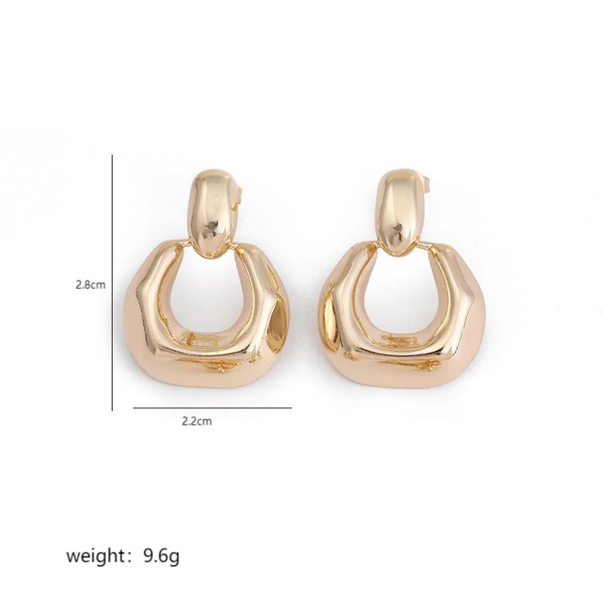 1 Pair Simple Style C Shape Circle Plating Copper 18k Gold Plated Drop Earrings