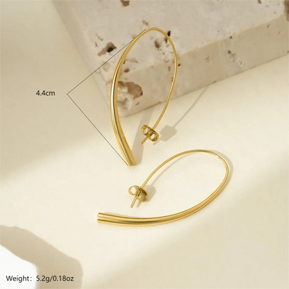 1 Pair Simple Style C Shape Irregular Polishing Plating 304 Stainless Steel 14K Gold Plated Earrings