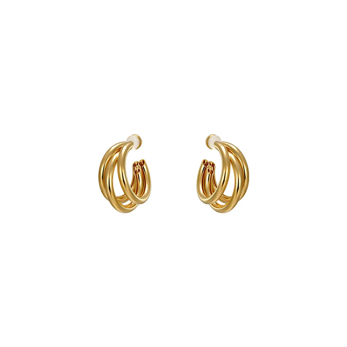 1 Pair Simple Style C Shape Plating Metal Ear Studs