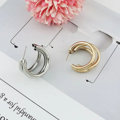 1 Pair Simple Style C Shape Metal Ear Studs