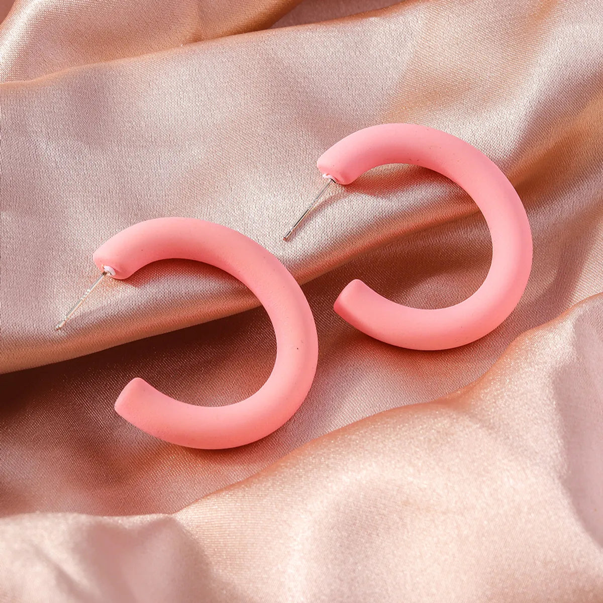 1 Pair Simple Style C Shape Plastic Ear Studs