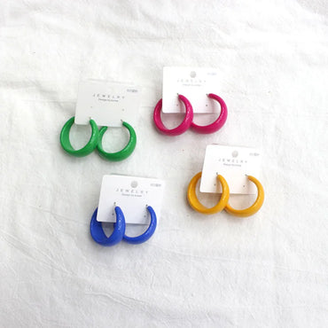 1 Pair Simple Style C Shape Plastic Resin Ear Studs