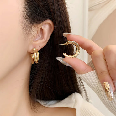 1 Pair Simple Style C Shape Plating Alloy Ear Cuffs Ear Studs