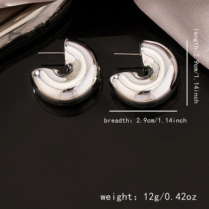 1 Pair Simple Style C Shape Plating Arylic 14k Gold Plated Silver Plated Ear Studs