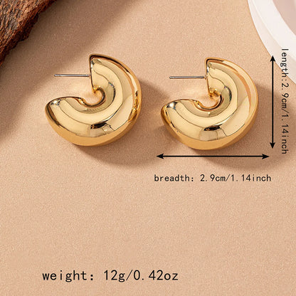 1 Pair Simple Style C Shape Plating Arylic 14k Gold Plated Silver Plated Ear Studs