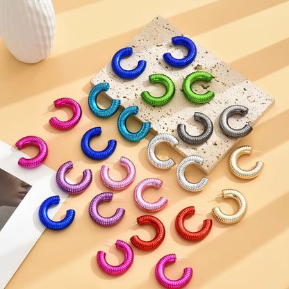 1 Pair Simple Style C Shape Plating Arylic Ear Studs