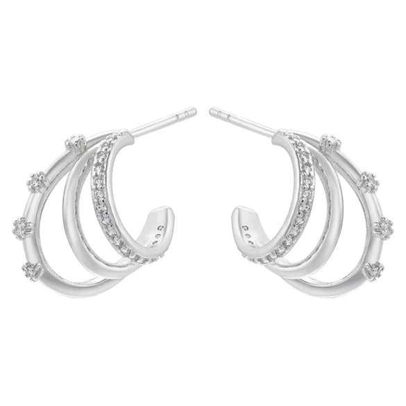 1 Pair Simple Style C Shape Plating Inlay Copper Zircon 18k Gold Plated Ear Studs