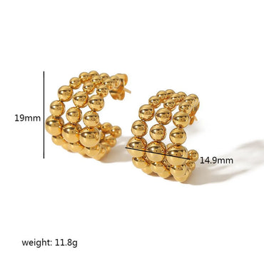 1 Pair Simple Style C Shape Plating Stainless Steel Ear Studs