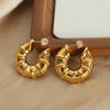 1 Pair Simple Style C Shape Plating Titanium Steel 18k Gold Plated Ear Studs