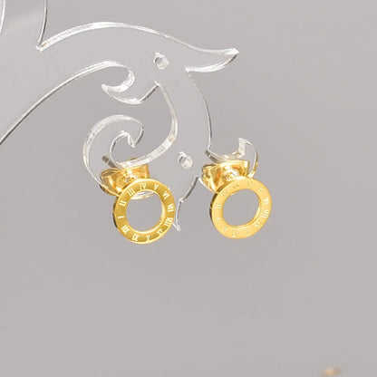 1 Pair Simple Style C Shape Plating Titanium Steel Gold Plated Drop Earrings