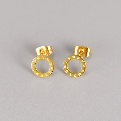 1 Pair Simple Style C Shape Plating Titanium Steel Gold Plated Drop Earrings