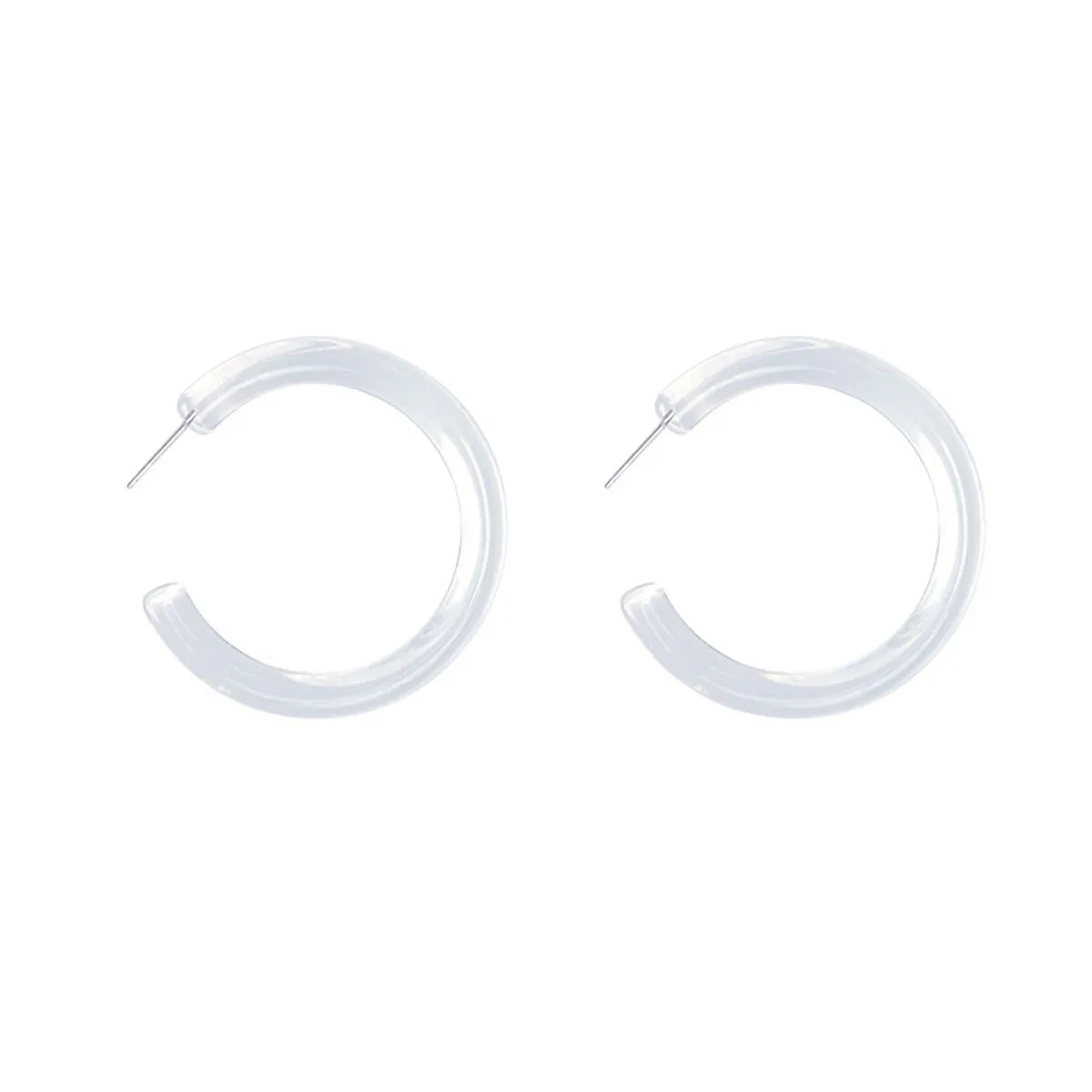 1 Pair Simple Style C Shape Resin Ear Studs