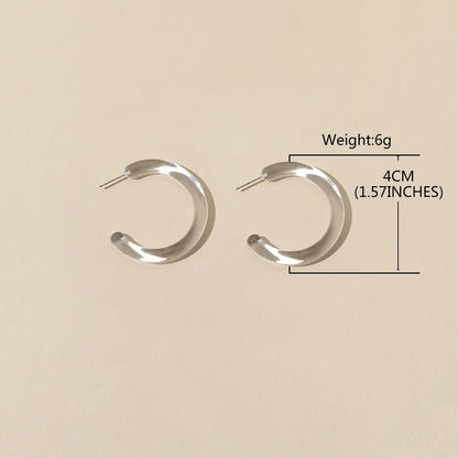 1 Pair Simple Style C Shape Resin Ear Studs