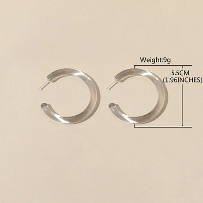 1 Pair Simple Style C Shape Resin Ear Studs