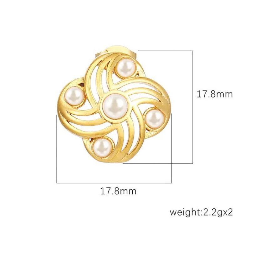 1 Pair Simple Style C Shape Solid Color Inlay 304 Stainless Steel Titanium Steel Rhinestones 18K Gold Plated Ear Studs