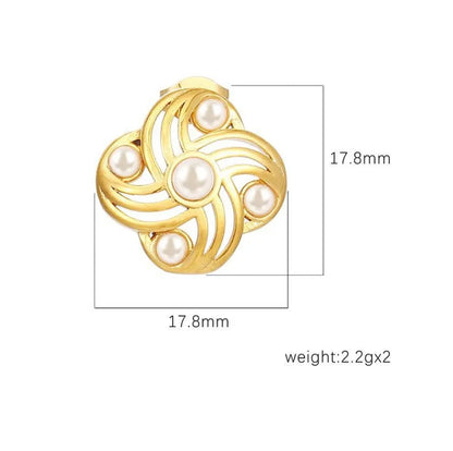 1 Pair Simple Style C Shape Solid Color Inlay 304 Stainless Steel Titanium Steel Rhinestones 18K Gold Plated Ear Studs