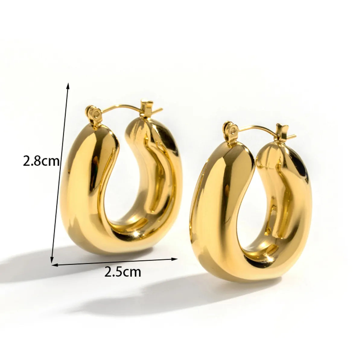 1 Pair Simple Style C Shape Solid Color Plating Stainless Steel 18k Gold Plated Ear Cuffs