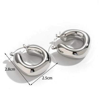 1 Pair Simple Style C Shape Solid Color Plating Stainless Steel 18k Gold Plated Ear Cuffs