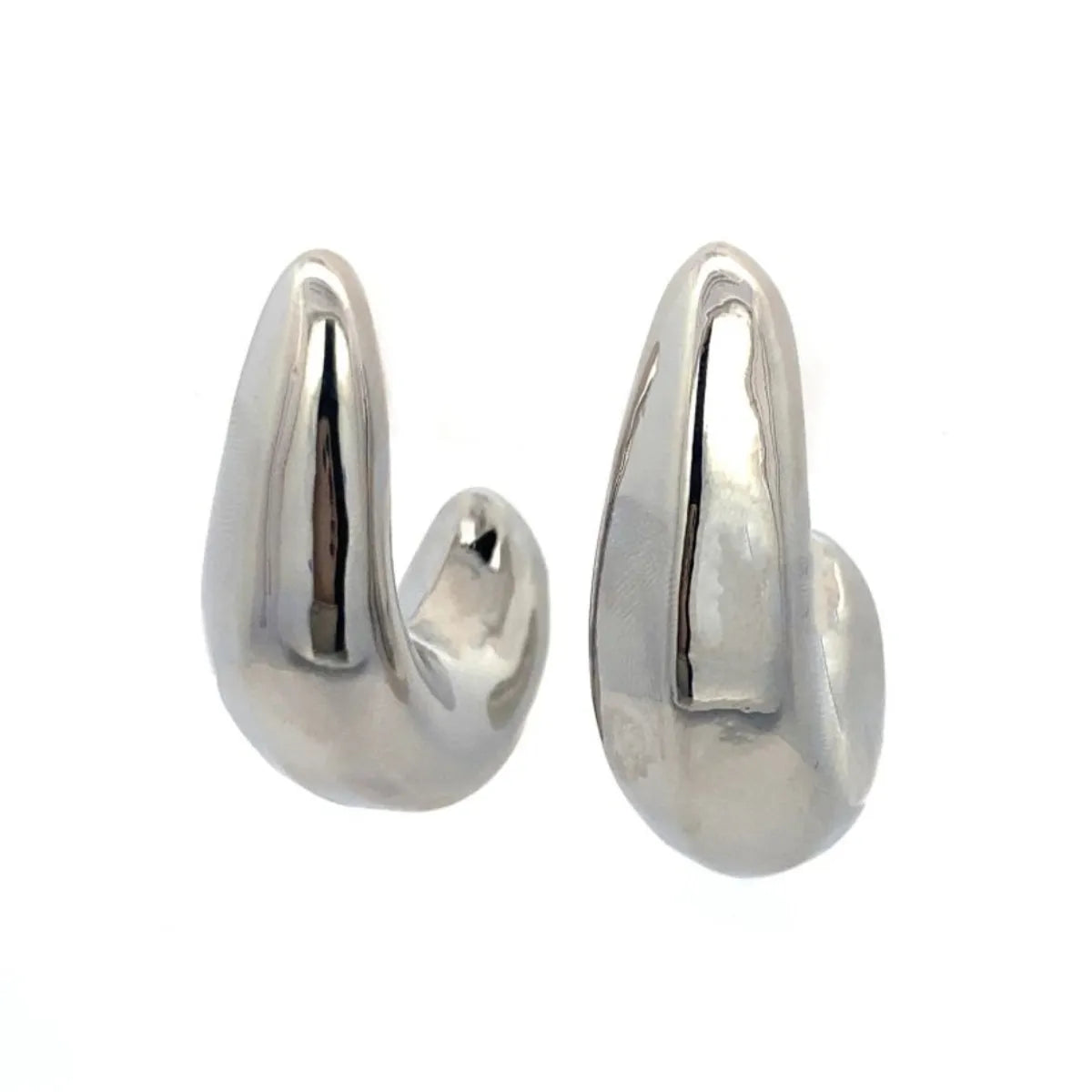 1 Pair Simple Style C Shape Stainless Steel 18K Gold Plated Ear Studs