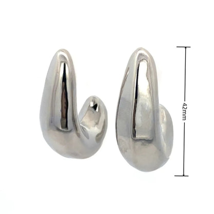 1 Pair Simple Style C Shape Stainless Steel 18K Gold Plated Ear Studs