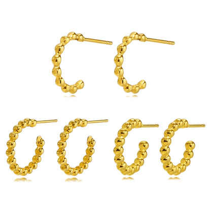 1 Pair Simple Style C Shape Plating Stainless Steel 18k Gold Plated Ear Studs