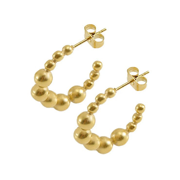 1 Pair Simple Style C Shape Plating 304 Stainless Steel Titanium Steel 18K Gold Plated Ear Studs