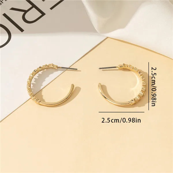 1 Pair Simple Style C Shape Star Alloy Ear Studs