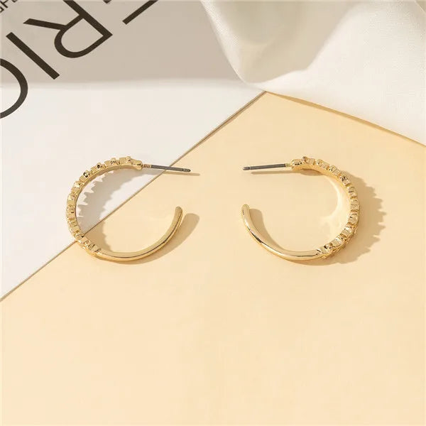 1 Pair Simple Style C Shape Star Alloy Ear Studs