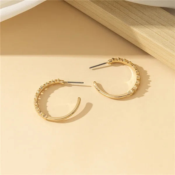 1 Pair Simple Style C Shape Star Alloy Ear Studs