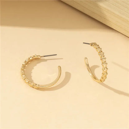 1 Pair Simple Style C Shape Star Alloy Ear Studs