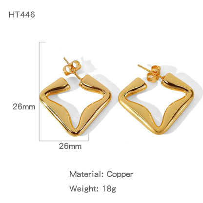 1 Pair Simple Style C Shape Star Copper Ear Studs