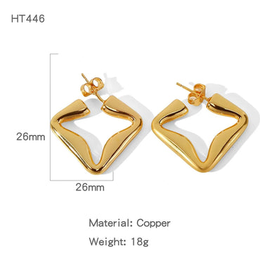 1 Pair Simple Style C Shape Star Copper Ear Studs