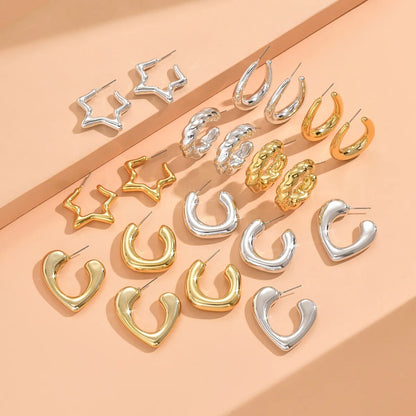 1 Pair Simple Style C Shape Star Heart Shape Arylic Ear Studs