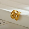 1 Pair Simple Style C Shape Star Plating Inlay Stainless Steel Zircon 18k Gold Plated Ear Studs