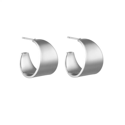 1 Pair Simple Style C Shape Titanium Steel Ear Studs