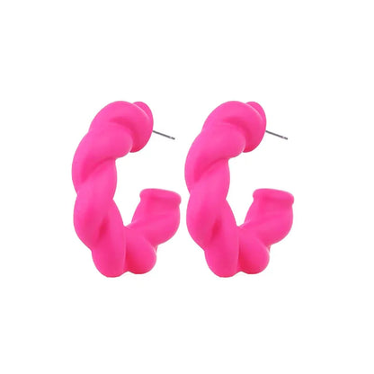 1 Pair Simple Style C Shape Twist Arylic Ear Studs