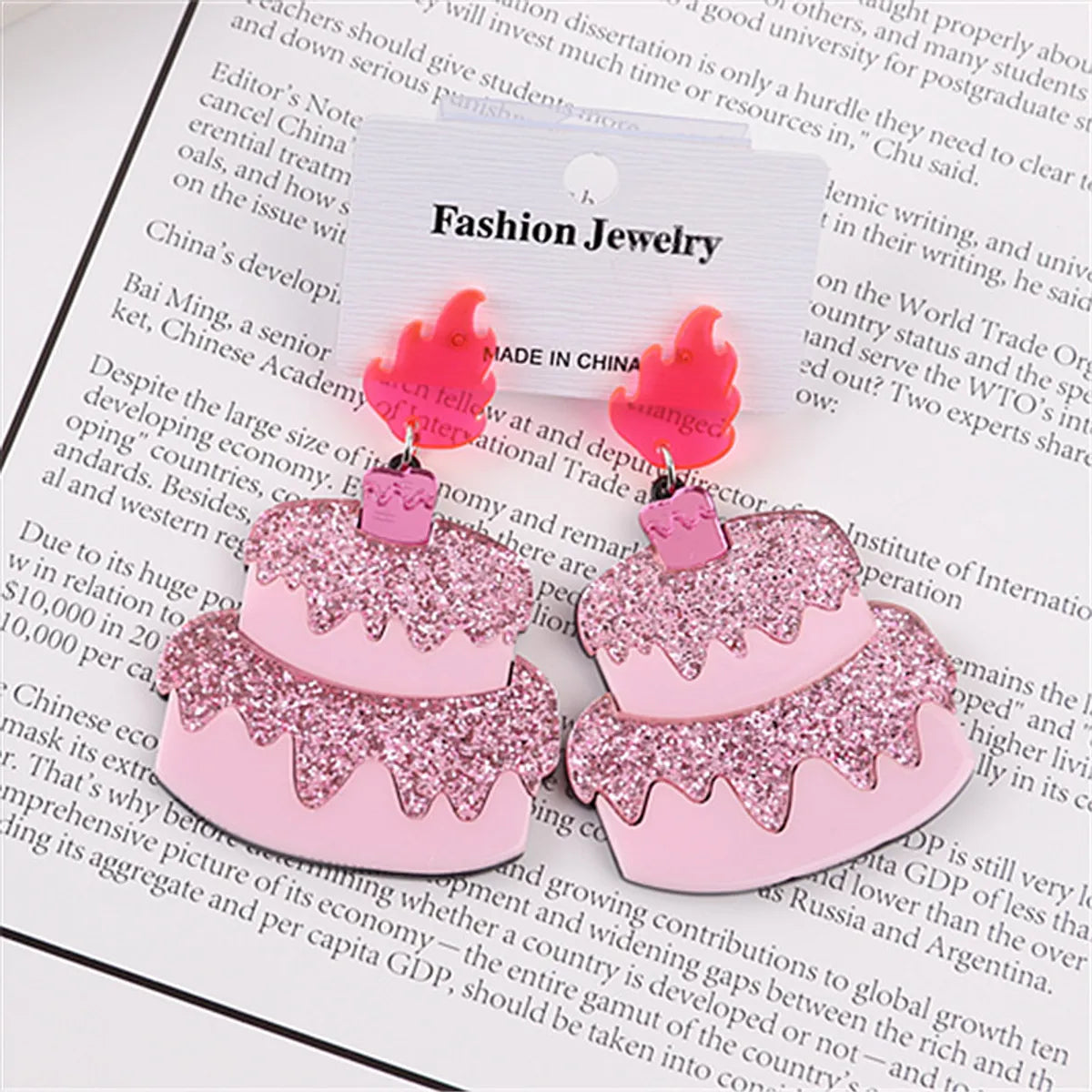 1 Pair Simple Style Cake Arylic Patchwork Women's Drop Earrings