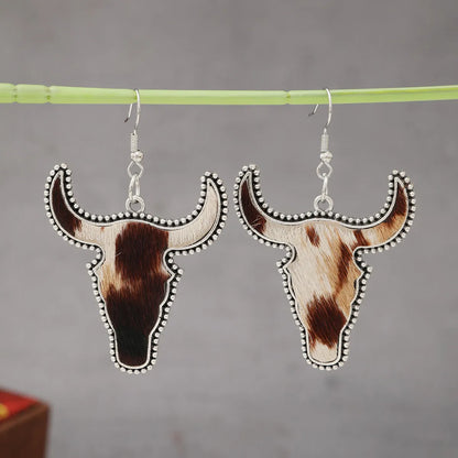 1 Pair Simple Style Cattle Alloy Drop Earrings