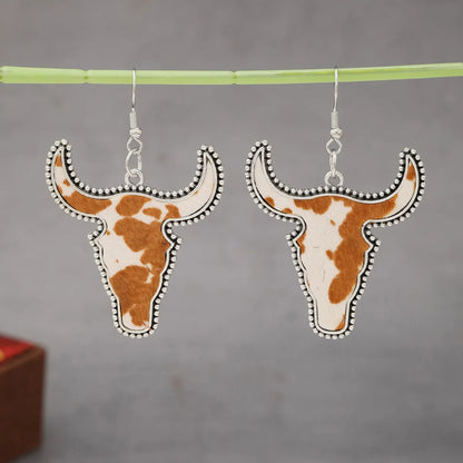 1 Pair Simple Style Cattle Alloy Drop Earrings