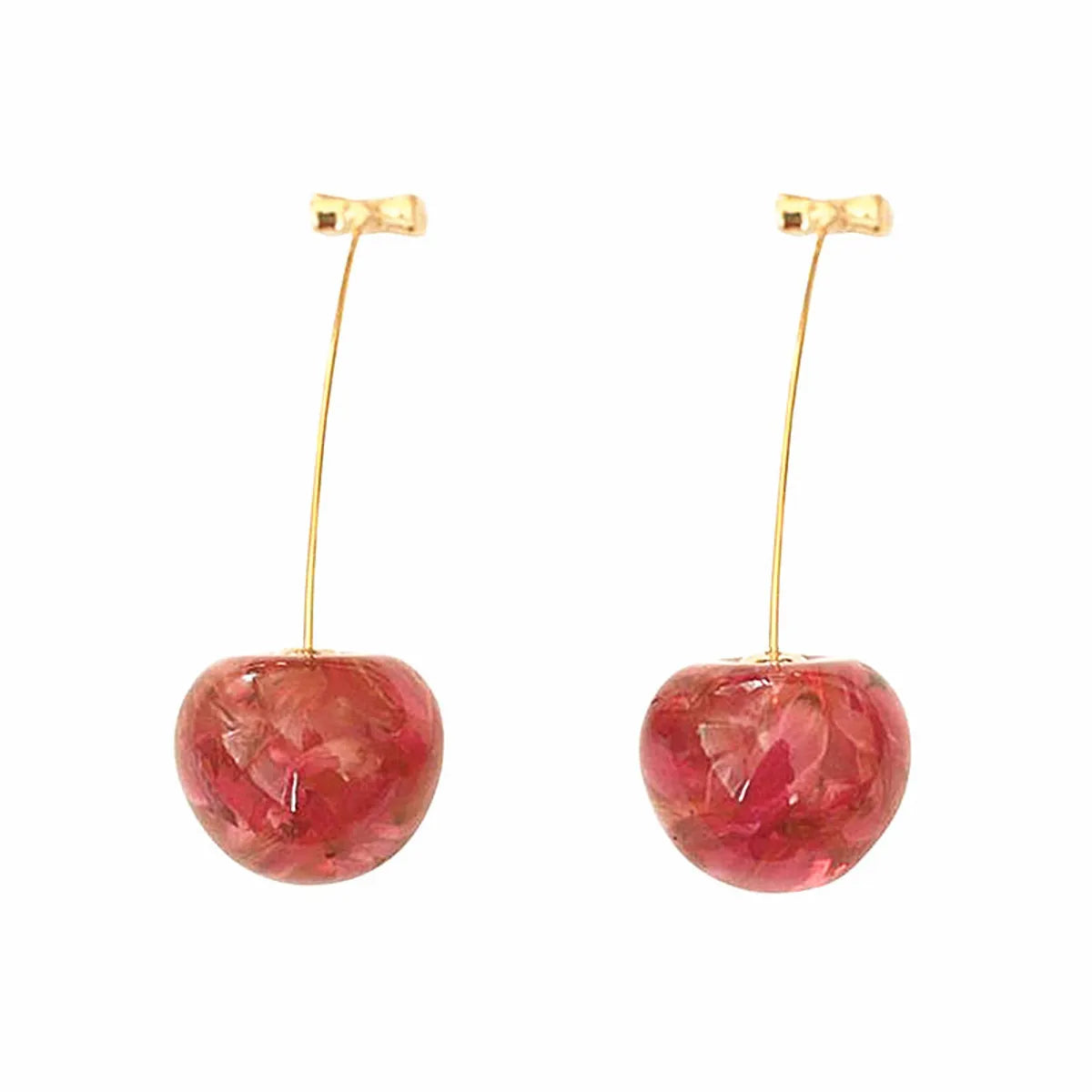 1 Pair Simple Style Cherry Alloy Patchwork Women's Drop Earrings