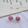 1 Pair Simple Style Cherry Alloy Patchwork Women's Drop Earrings