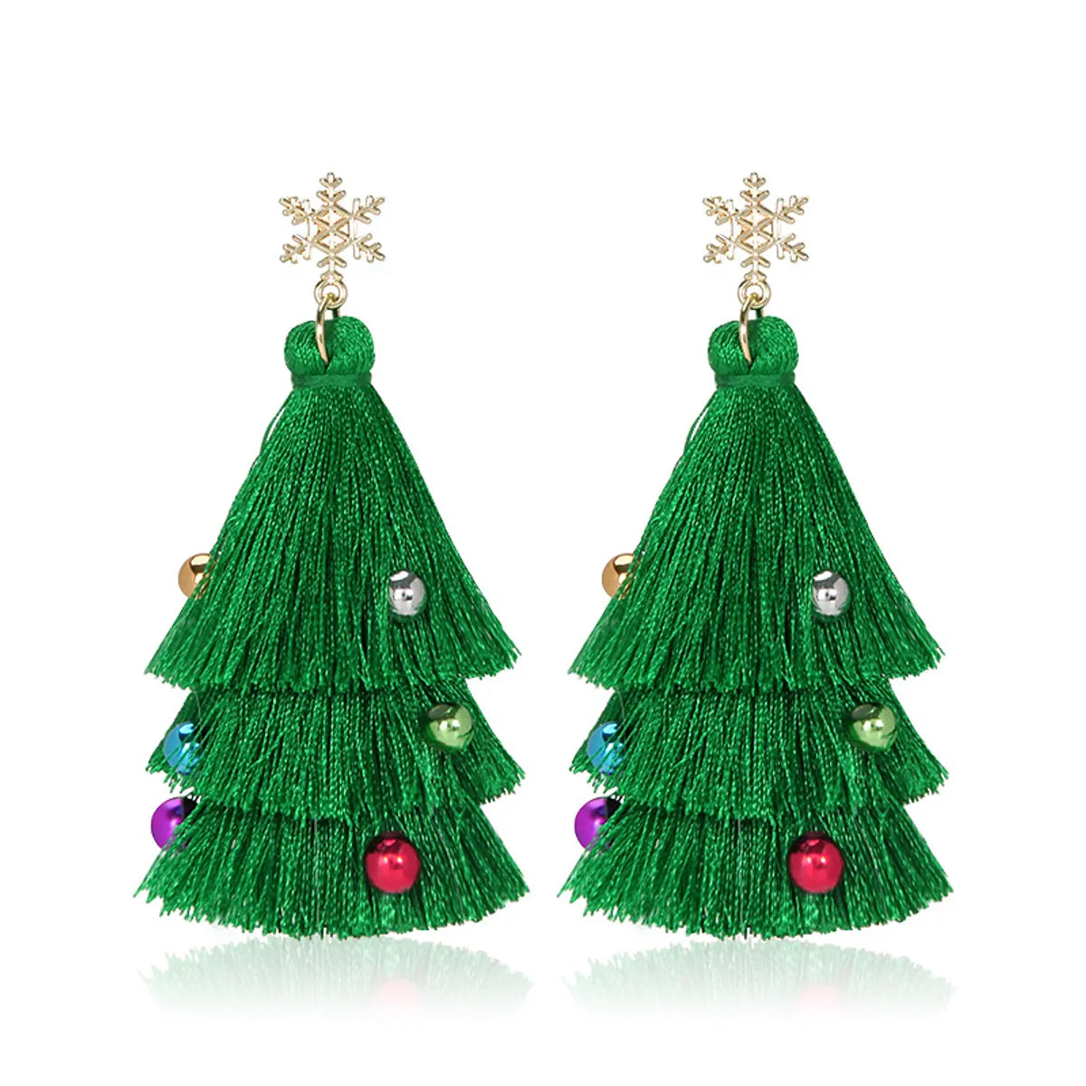 1 Pair Simple Style Christmas Tree Inlay Alloy Zircon Drop Earrings