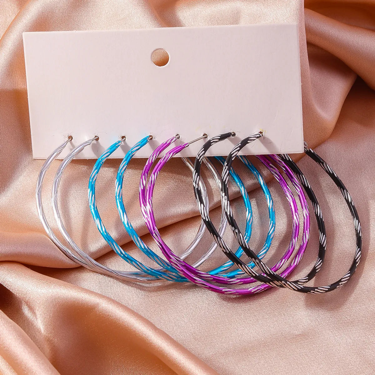 1 Pair Simple Style Circle Alloy Hoop Earrings