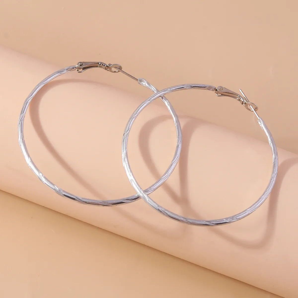 1 Pair Simple Style Circle Alloy Hoop Earrings