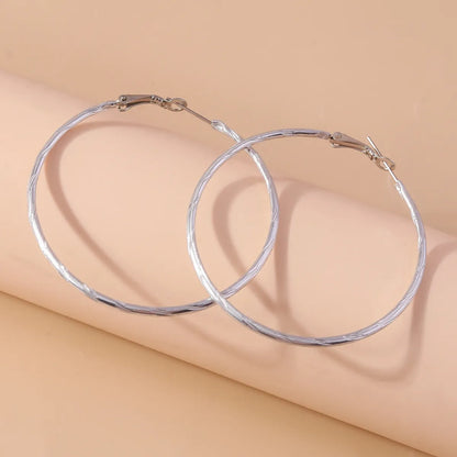 1 Pair Simple Style Circle Alloy Hoop Earrings