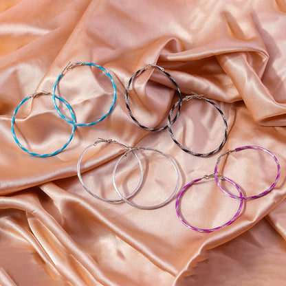 1 Pair Simple Style Circle Alloy Hoop Earrings